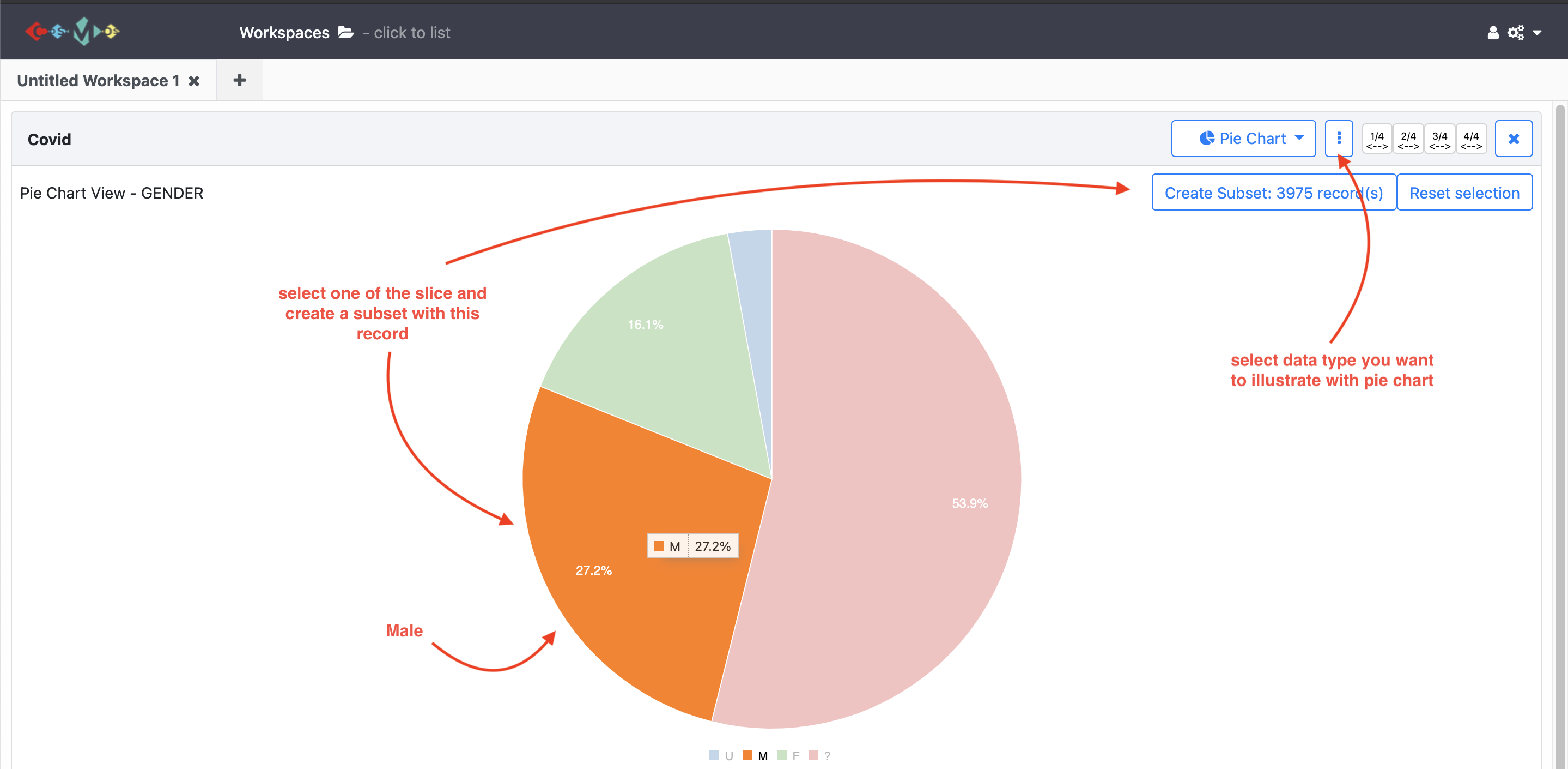 Pie Chart view