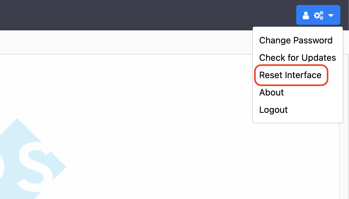 Reset interface
