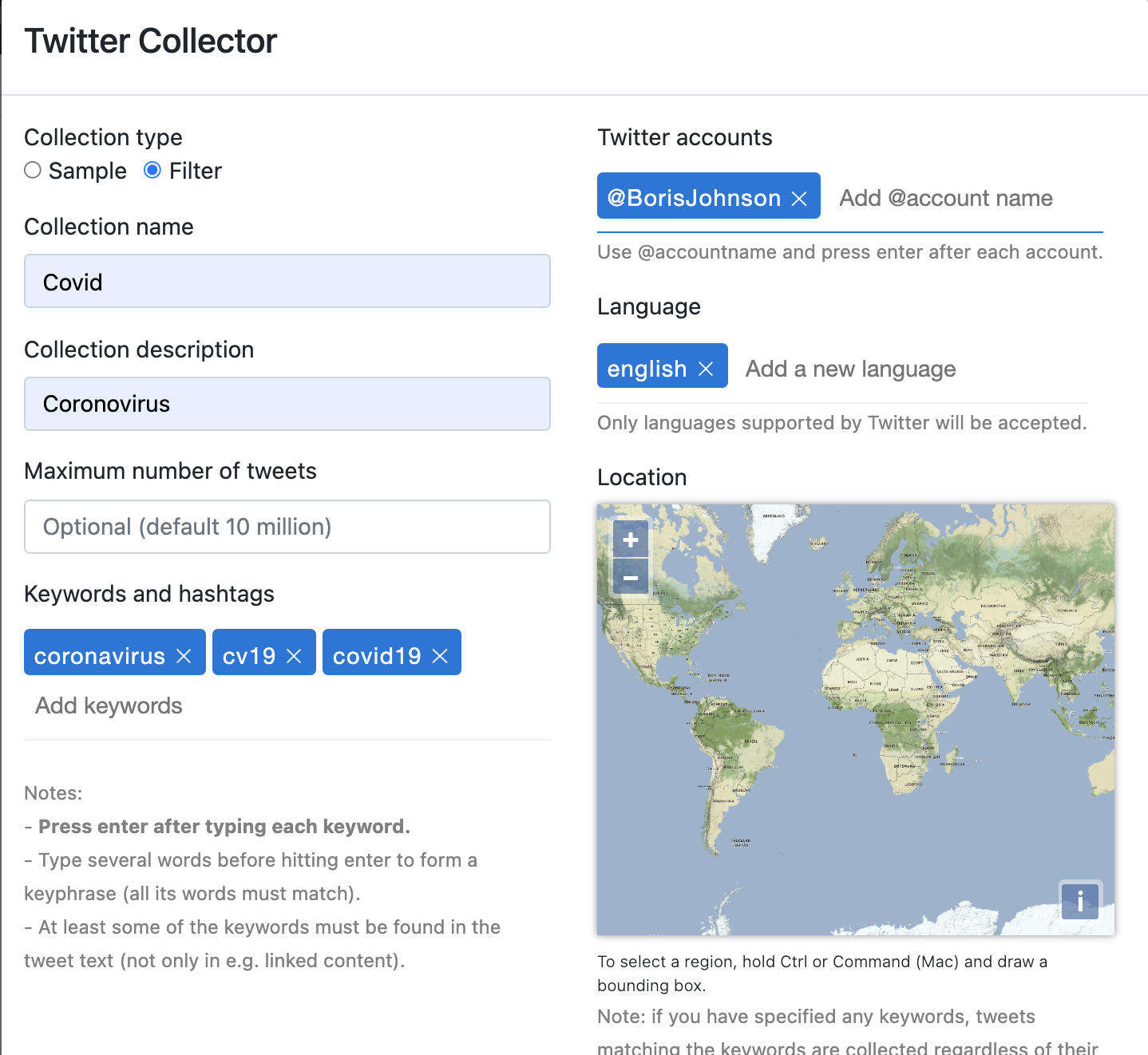 Twitter collector